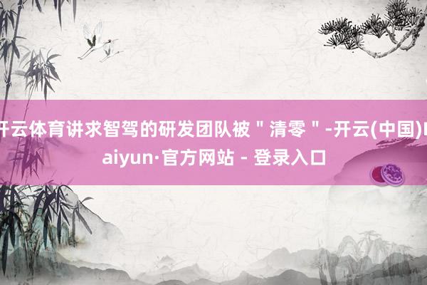 开云体育讲求智驾的研发团队被＂清零＂-开云(中国)Kaiyun·官方网站 - 登录入口