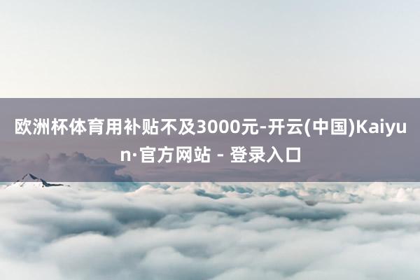 欧洲杯体育用补贴不及3000元-开云(中国)Kaiyun·官