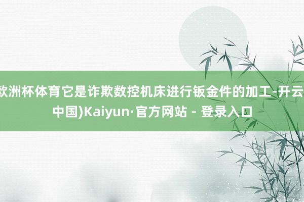 欧洲杯体育它是诈欺数控机床进行钣金件的加工-开云(中国)Ka