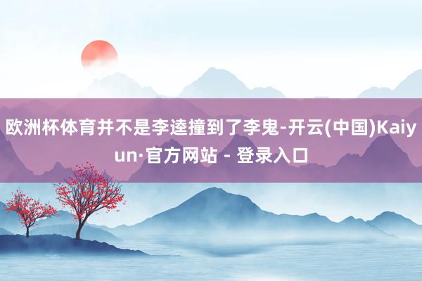 欧洲杯体育并不是李逵撞到了李鬼-开云(中国)Kaiyun·官方网站 - 登录入口