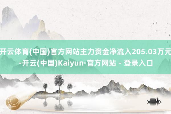 开云体育(中国)官方网站主力资金净流入205.03万元-开云
