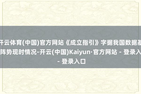 开云体育(中国)官方网站《成立指引》字据我国数据基础阵势现时